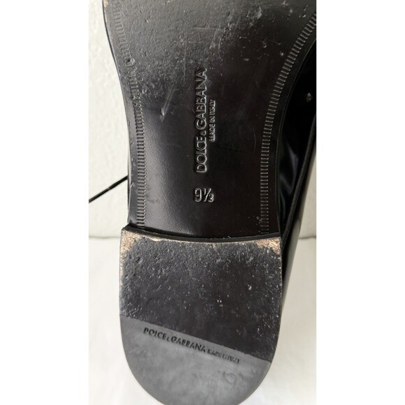 Dolce & Gabbana Black Crystal Oxford Shoes Authenticated Patent Leather Italy Sz main image 6